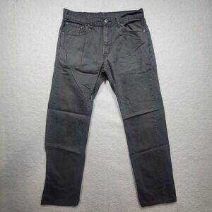 Levis 505 Straight Leg Denim Jeans Men 34X32 Gray Regular Fit White (32x30)